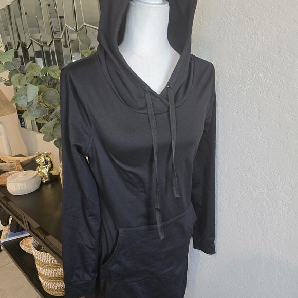 Fabletics Women's Black Yukon Hoodie Sweatshirt Mini Dress Size S - Picture 3 of 11